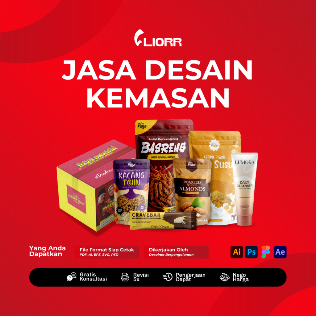 JASA DESAIN KEMASAN PRODUK | STANDING POUCH | SNACK BAR | TUBE | DIJAMIN MURAH DAN PROFFESIONAL