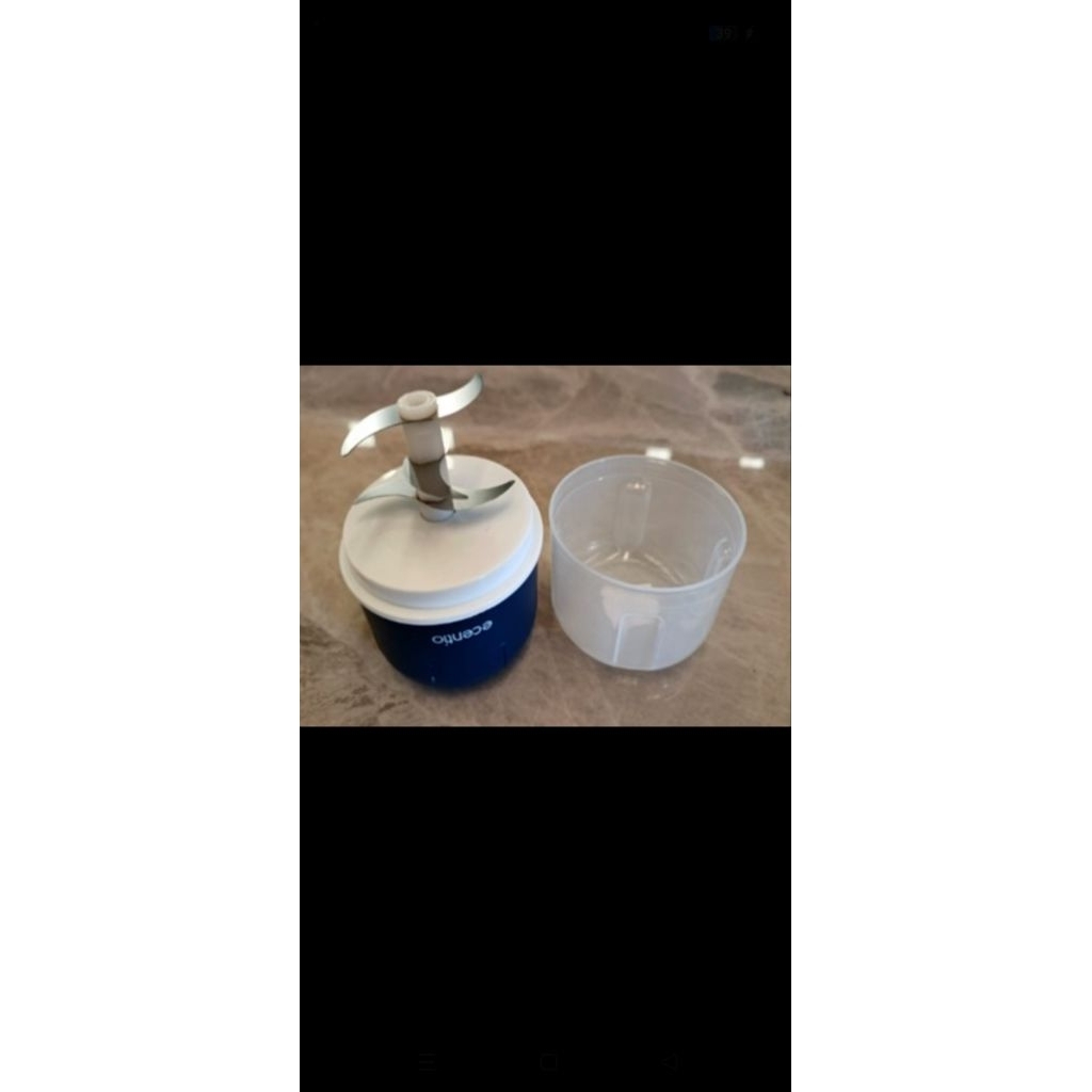 second ecentio mini Chopper Blender 6 pisau 250ml kapsul Mixer blender bumbuportable mitochiba biru