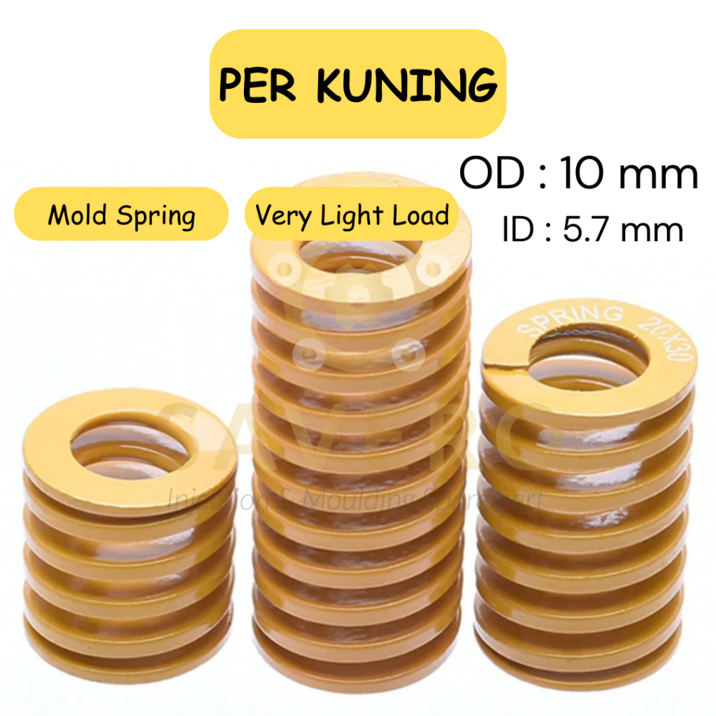 Per Kuning OD 10mm ID 5.7mm Yellow Mould Spring 10 mm 1