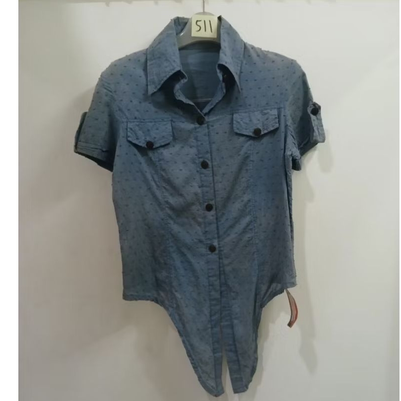 (511) KEMEJA BIRU DENIM MINI POM