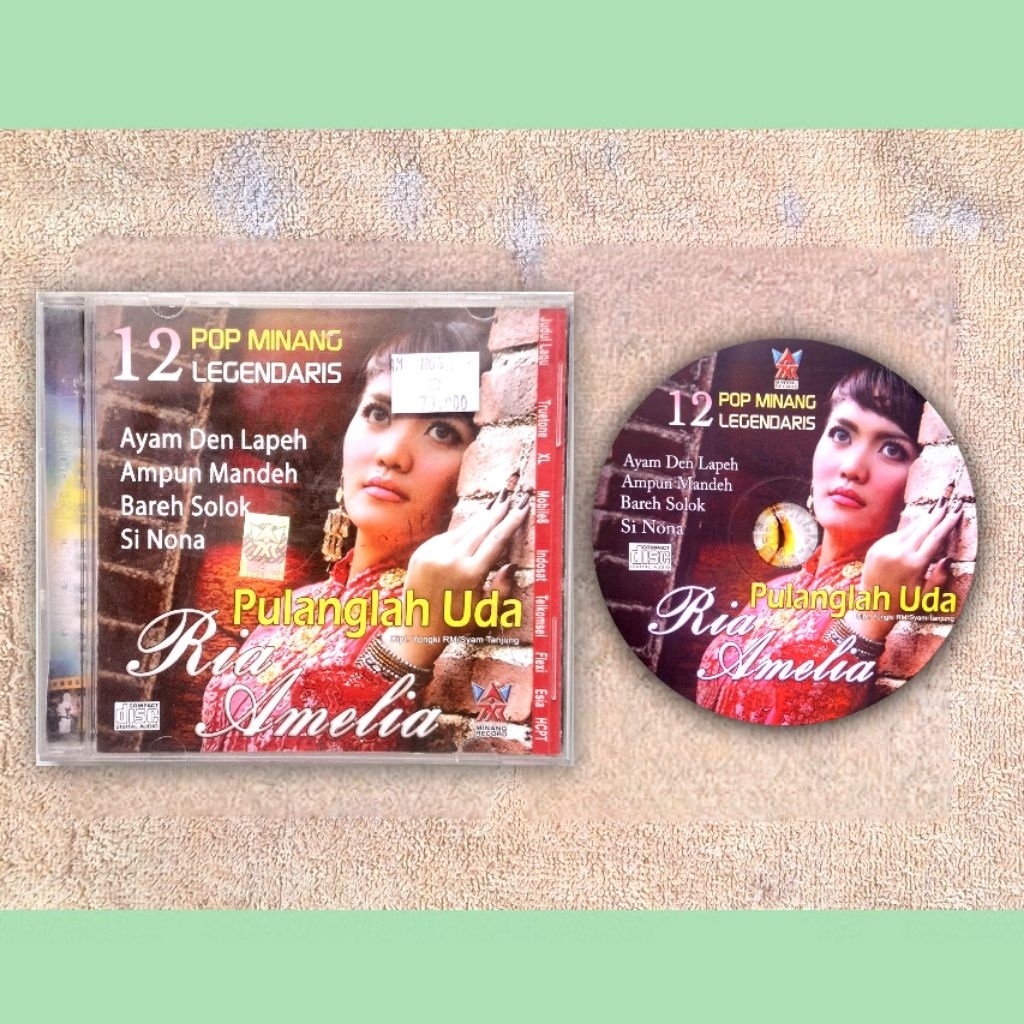 CD Original - Ria Amelia 12 Pop Minang Legendaris Pulanglah Uda (Minang Record)