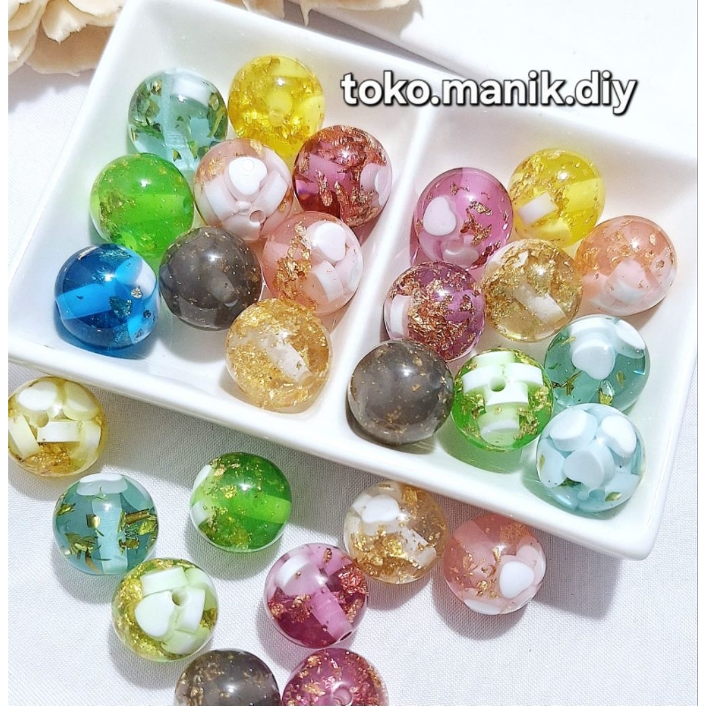 3pcs manik bulat luxury glitter manik sultan 16mm