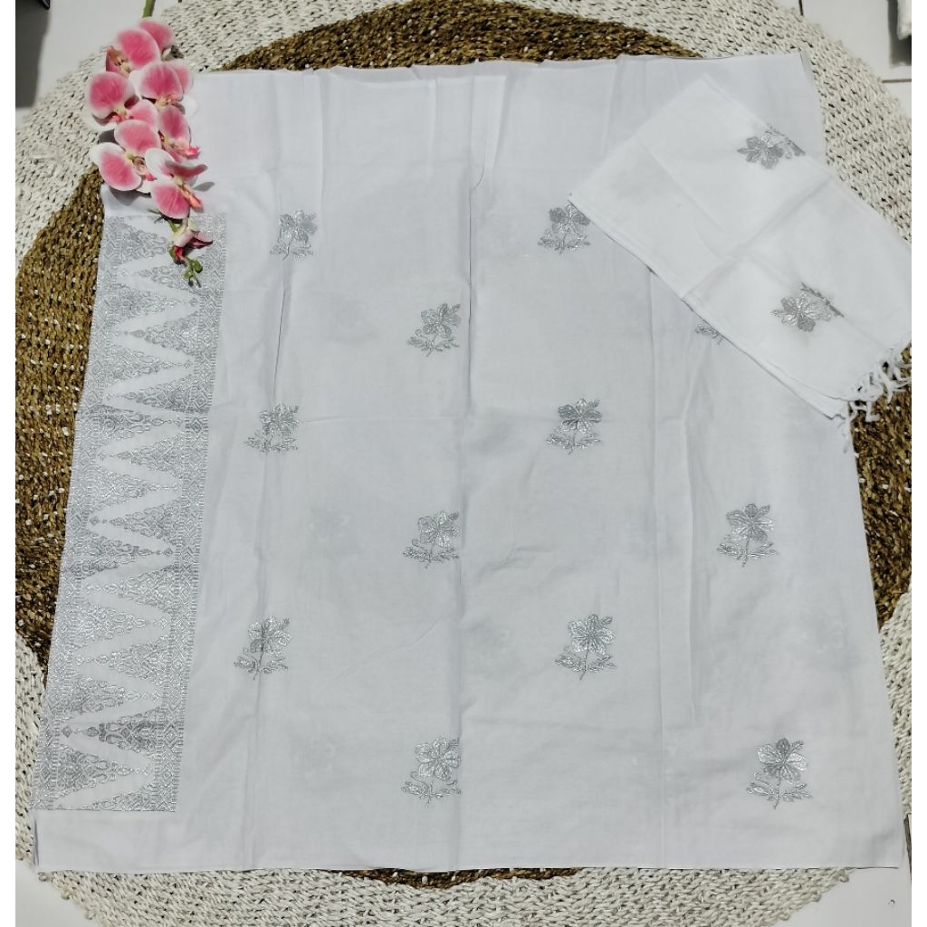 Kamen Katun Tretes Jumputan Premium Set Selendang/Kamen Endek Dewasa