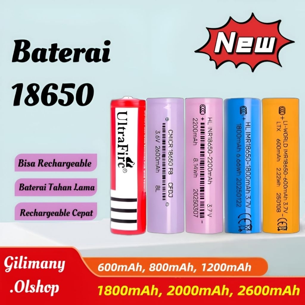 18650 BATERAI SENTER -BATERAI KIPAS ANGIN PORTABEL MINI-BATERAI 18650