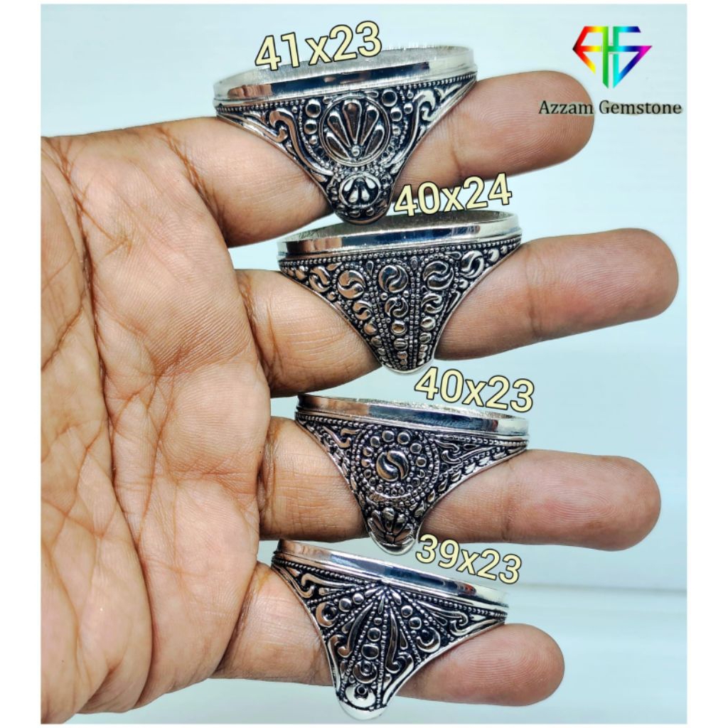 Cincin Ring Alpaka Bakar Super Mban Dimensi Jumbo 31 sampai 41mm bkn Emas Perak Batu Akik Permata