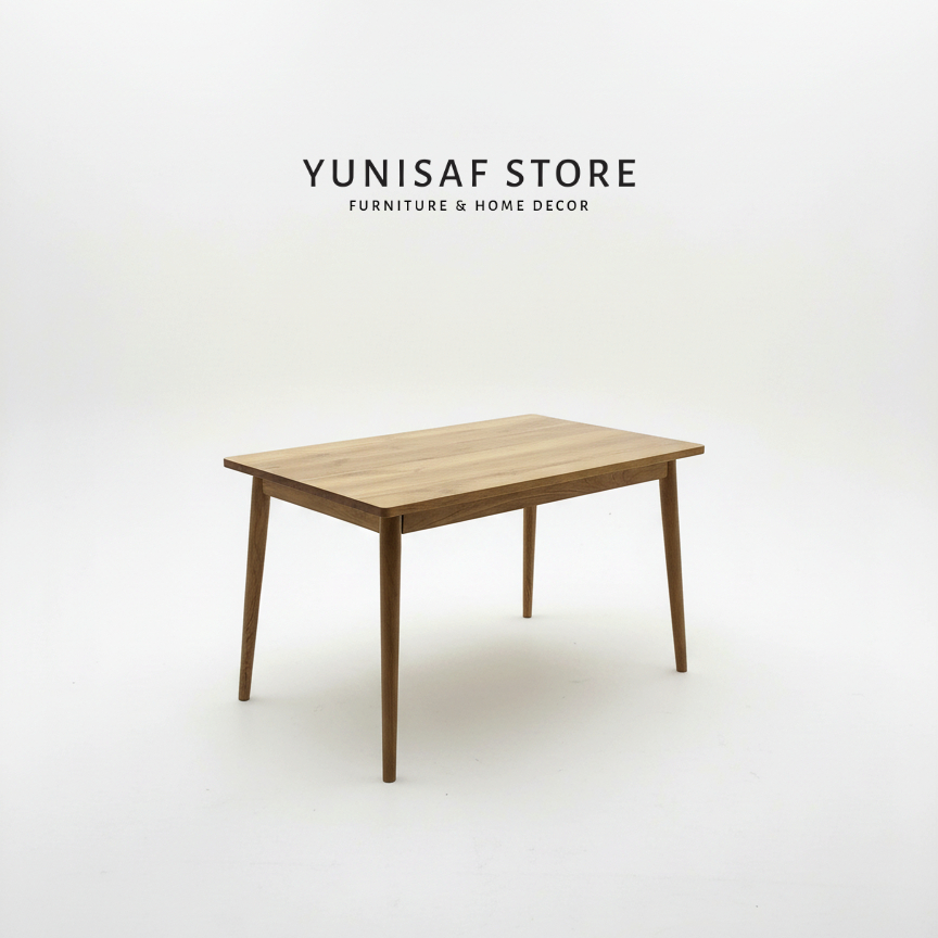 Meja Makan Kayu Jati Minimalis Cafe Kaki Bubut