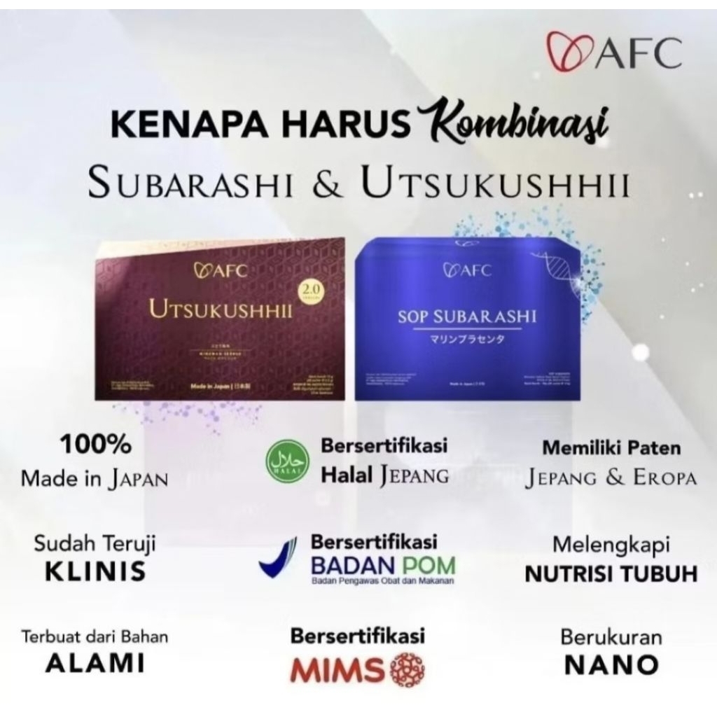 [ECER] AFC - SOP SUBARASHI - UTSUKUSHI 1 SACHET ORIGINAL 100% EXP 2027