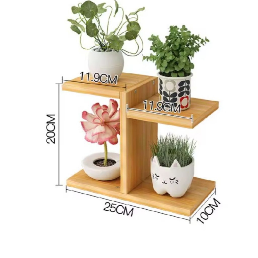 Rak pot bunga kayu minimalis