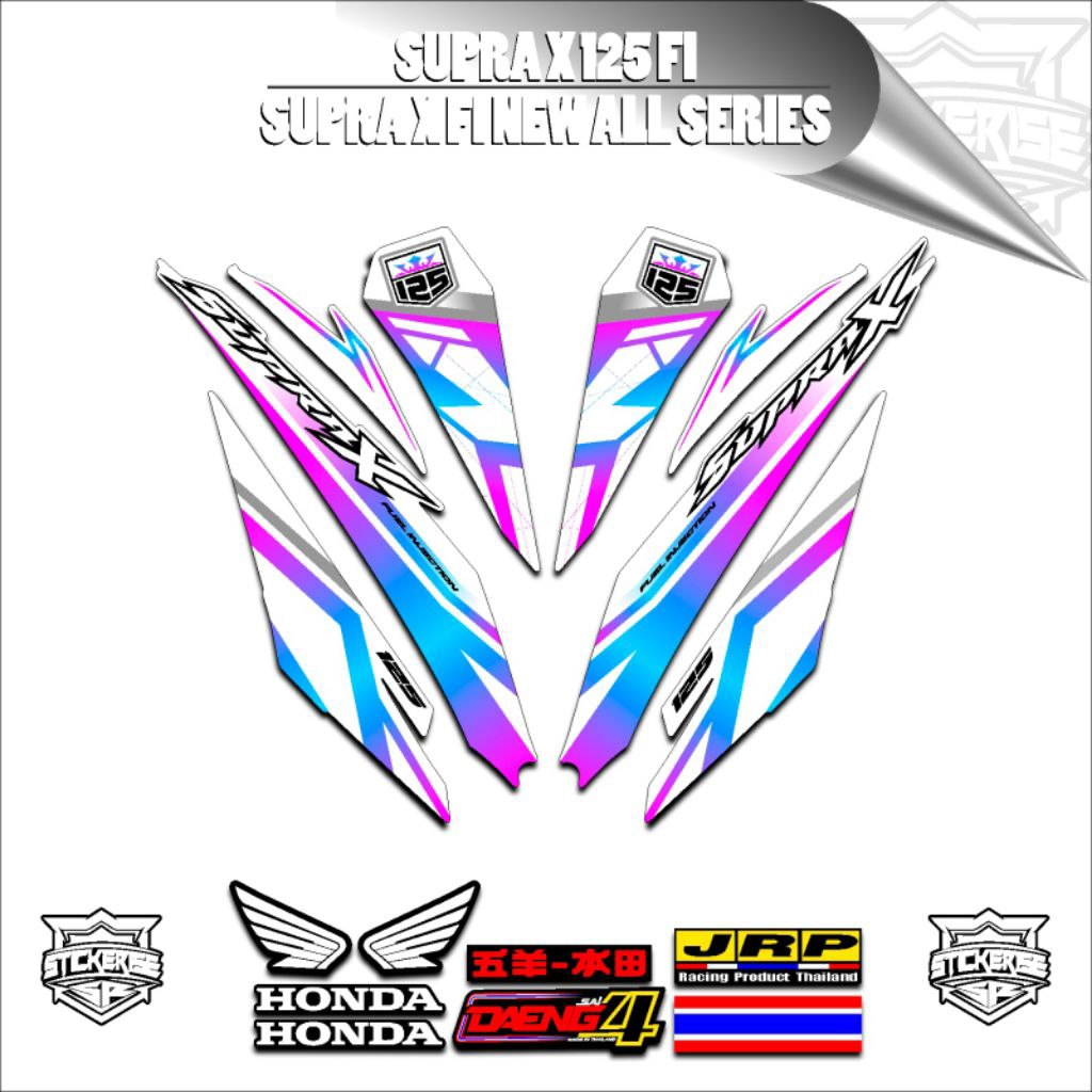 Stripping Supra X 125 FI / Sticker Wave125 / Stiker Supra FI Viral / Variasi Supra  / LUCKYSTORES8