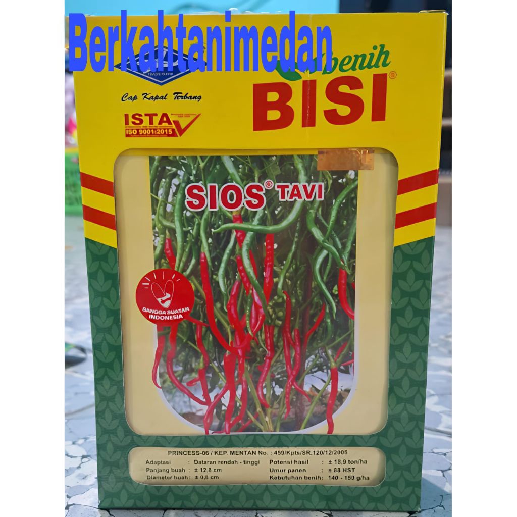1 Kotak / 12 Bungkus Benih Cabe Keriting Sios Tavi  f1 isi 10 gram