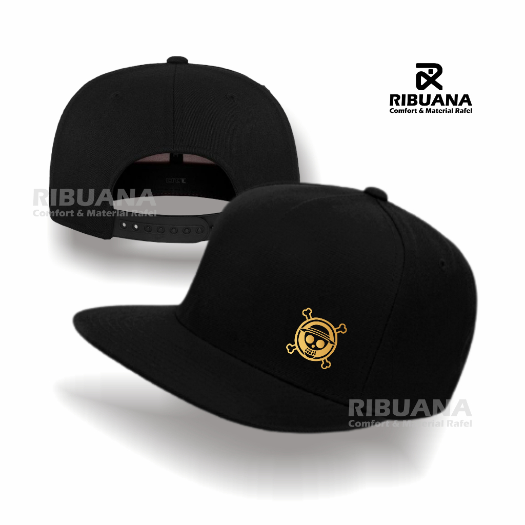 Ribuana Topi Snapback Pria Dewasa Original Distro Premium Caps Luffy One Piece