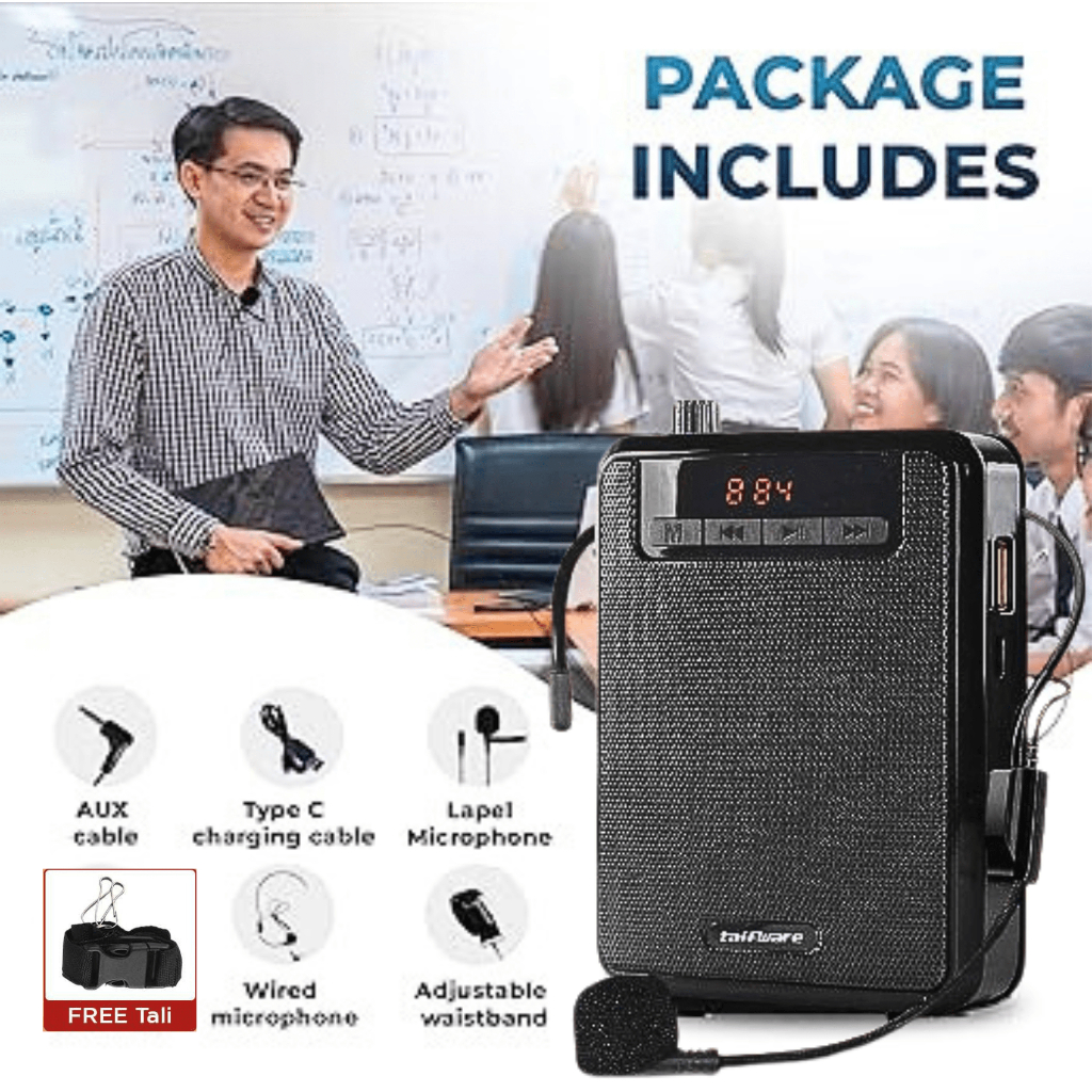 Taffware Megaphone Mikrofon Mik Penguat Suara Untuk Mengajar di Kelas Tourguide Speaker 125dB - K300
