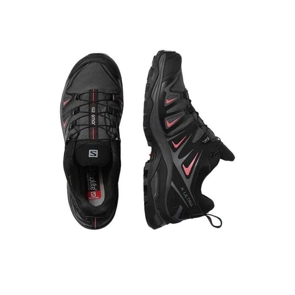 Sepatu Salomon X Ultra 3 Hiking / Trekking Low-Top Gray/Black/Red