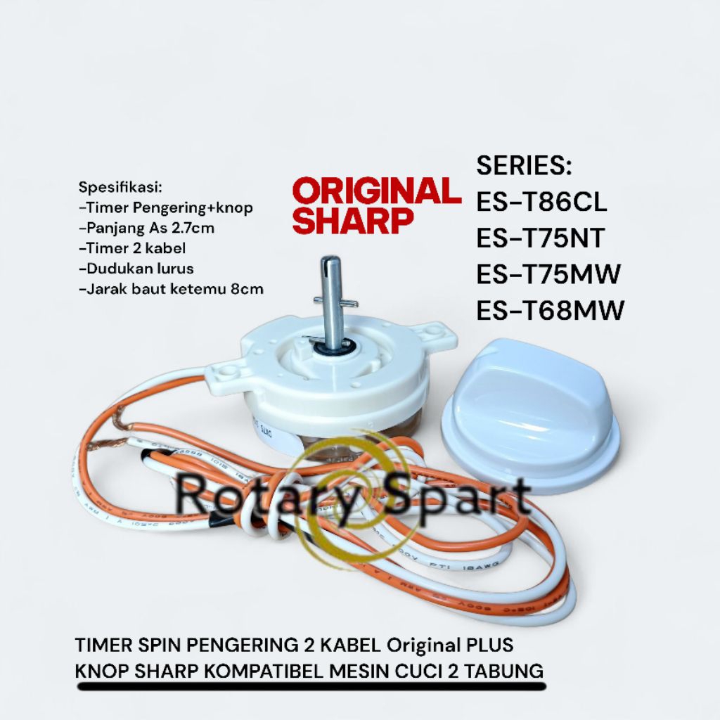 Timer Pengering plus knop 2 kabel Original Sharp ES-T86CL ES-T75NT ES-T75MW ES-T68MW