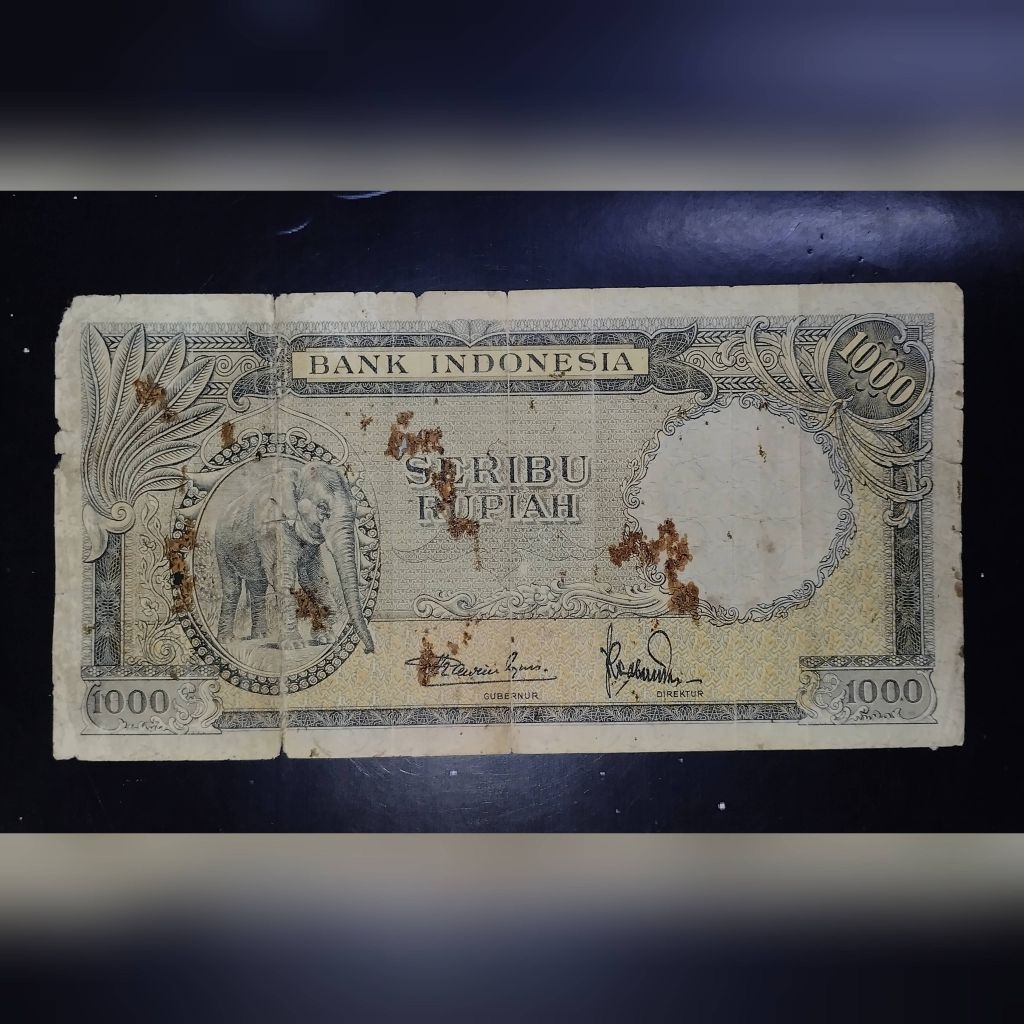 uang kuno 1000 rupiah seri gajah