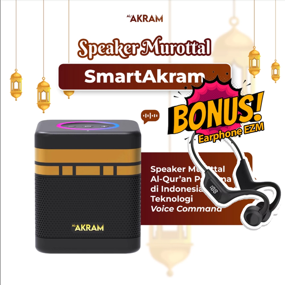 Smart Akram FREE EARPHONE EZM Speaker Murottal Murotal AlQuran Al-Quran Digital Lengkap 30 Juz Remot