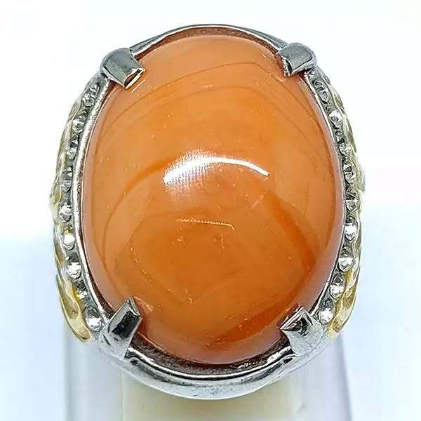 Cincin Titanium Pria Batu Akik Motif Kode 2403