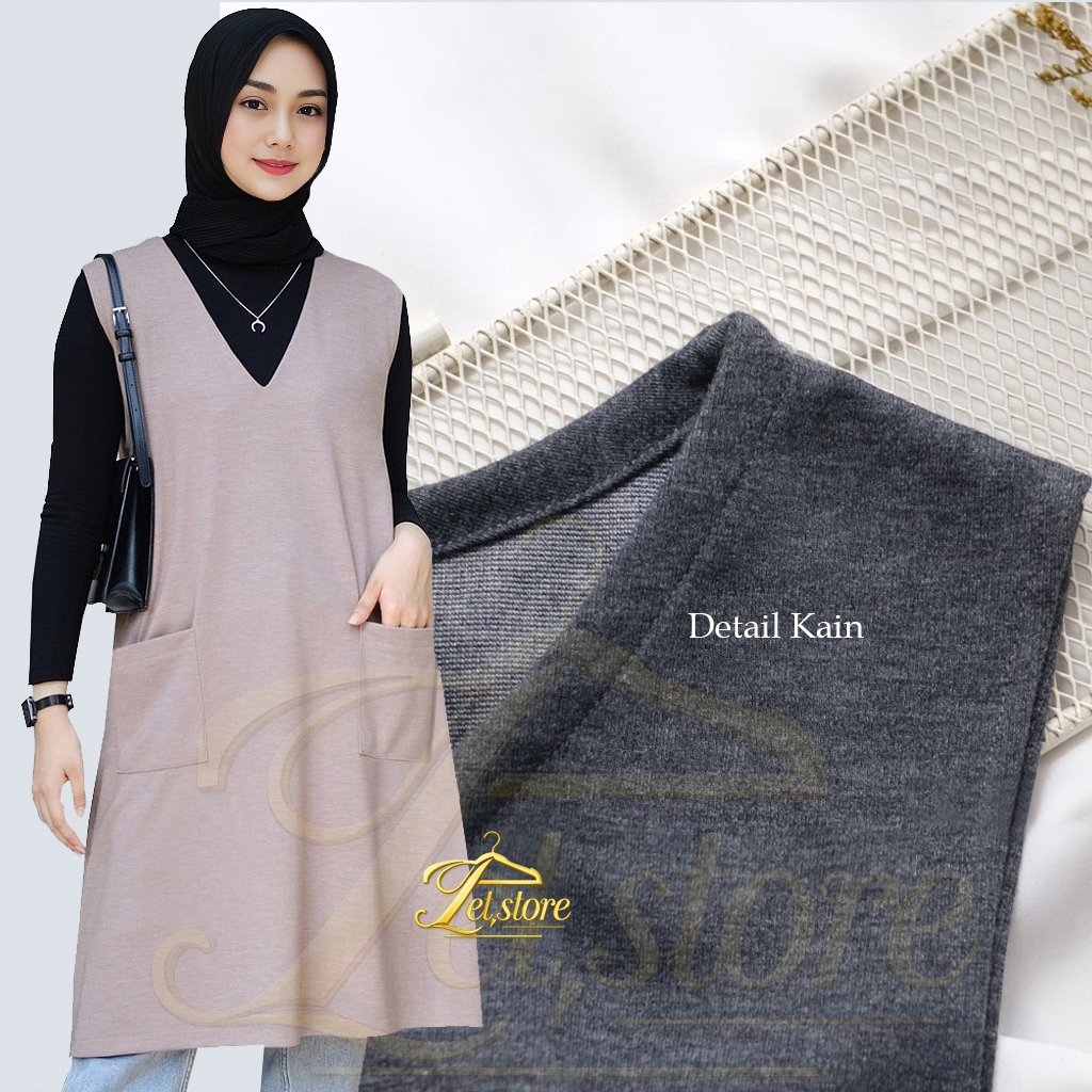 Tunic Polosan Wanita Muslimah Kekinian / Long Tunic Jumbo