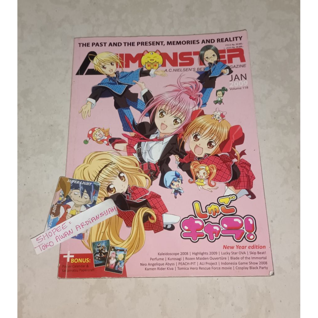 majalah animonster (tanpa bonus dan lem ada kurang nempel, liat semua foto)