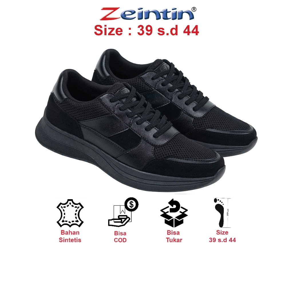 Zeintin - Sepatu Sneakers Pria Sneaker Sepatu Pria Hitam  Original Zeintin IR