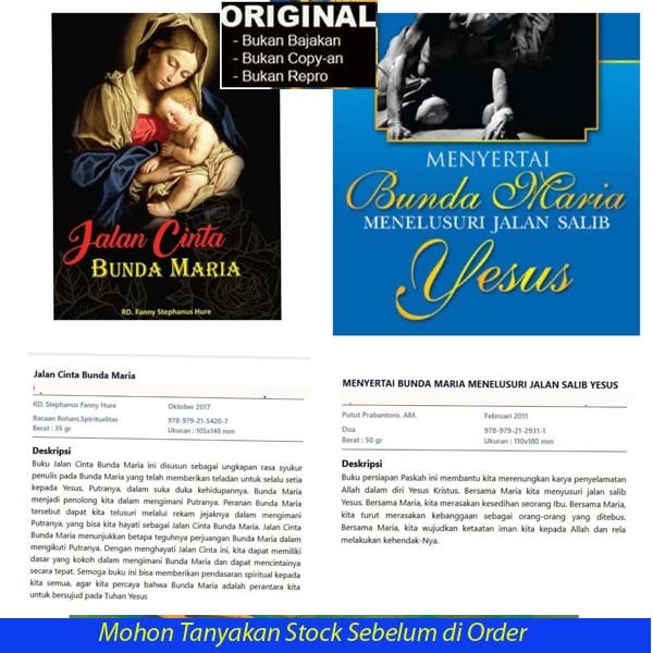PAKET BUKU JALAN CINTA BUNDA MARIA & MENYERTAI BUNDA MARIA MENELUSURI JALAN SALIB YESUS - Buku Katol