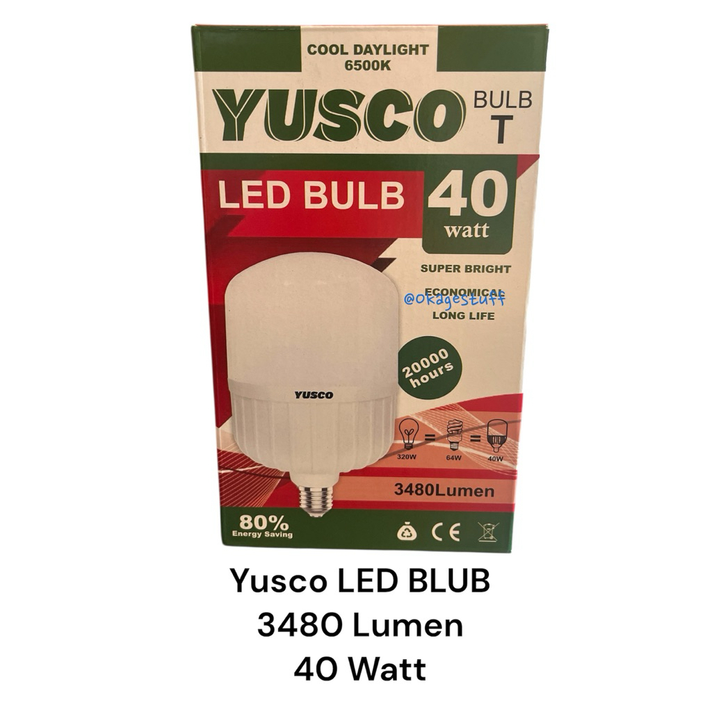 LAMPU LED YUSCO 40 Watt 6500K Cahaya Putih 3480 Lumen
