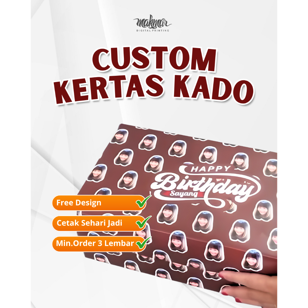 KERTAS KADO CUSTOM (Foto sendiri/Pasangan/Idol)