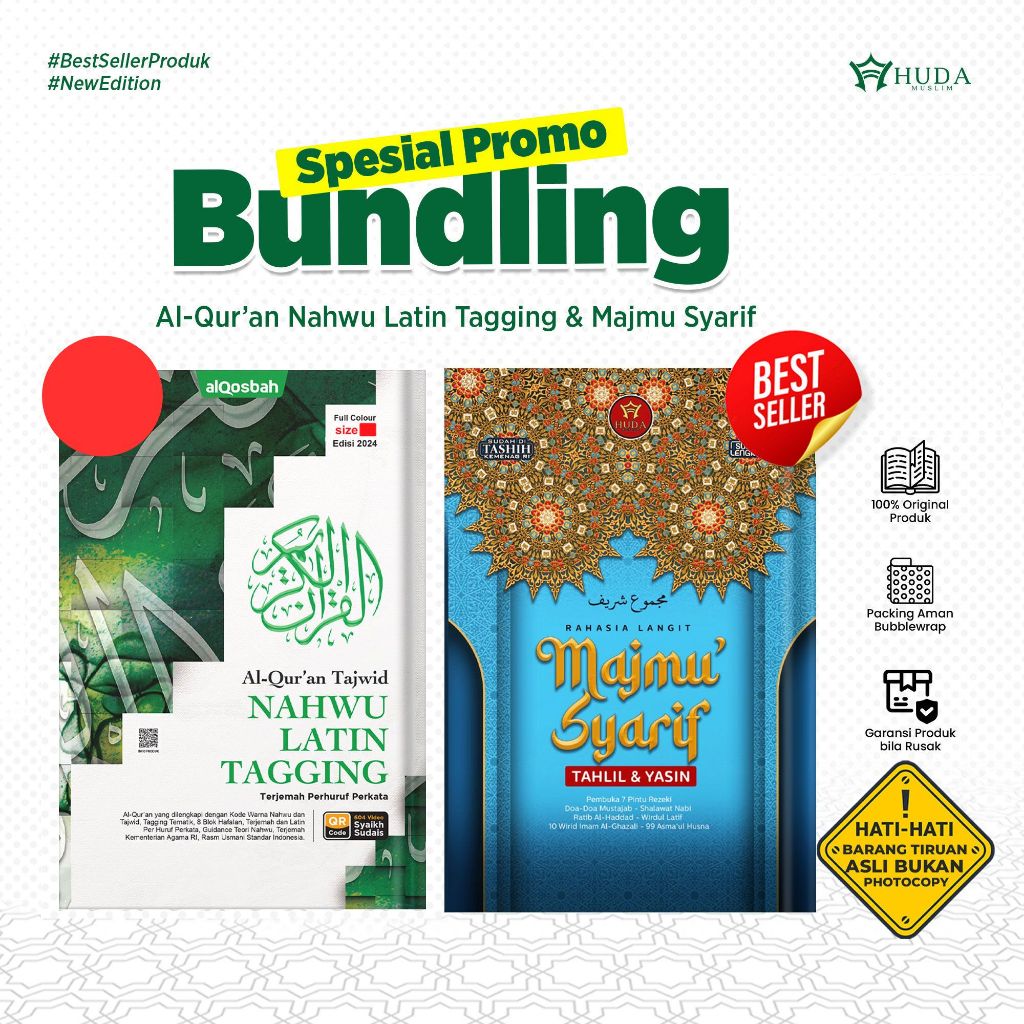 [PAKET BUNDLING] - Alquran Nahwu Latin Tagging & Majmu Syarif Lengkap sudah tashih