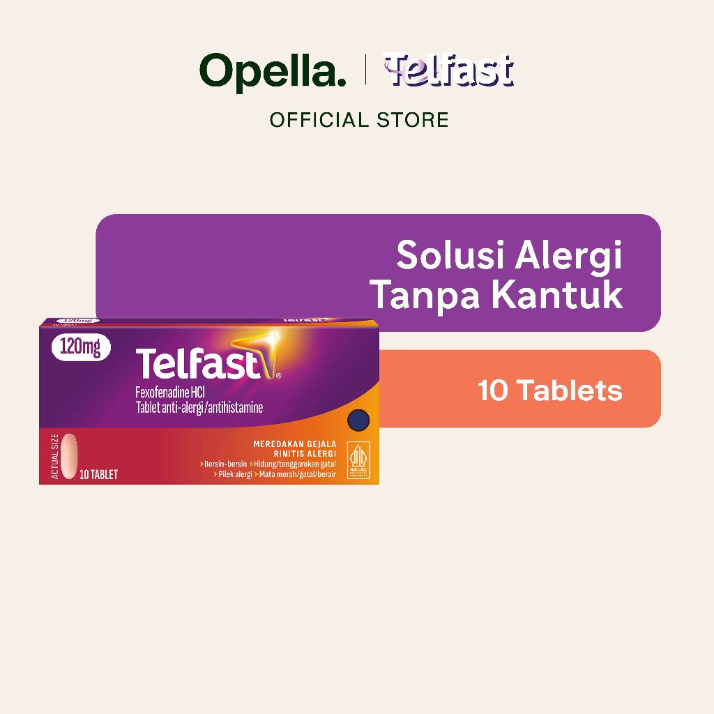 Telfast 120mg 1 Blister Isi 10 Tablet - Obat Alergi