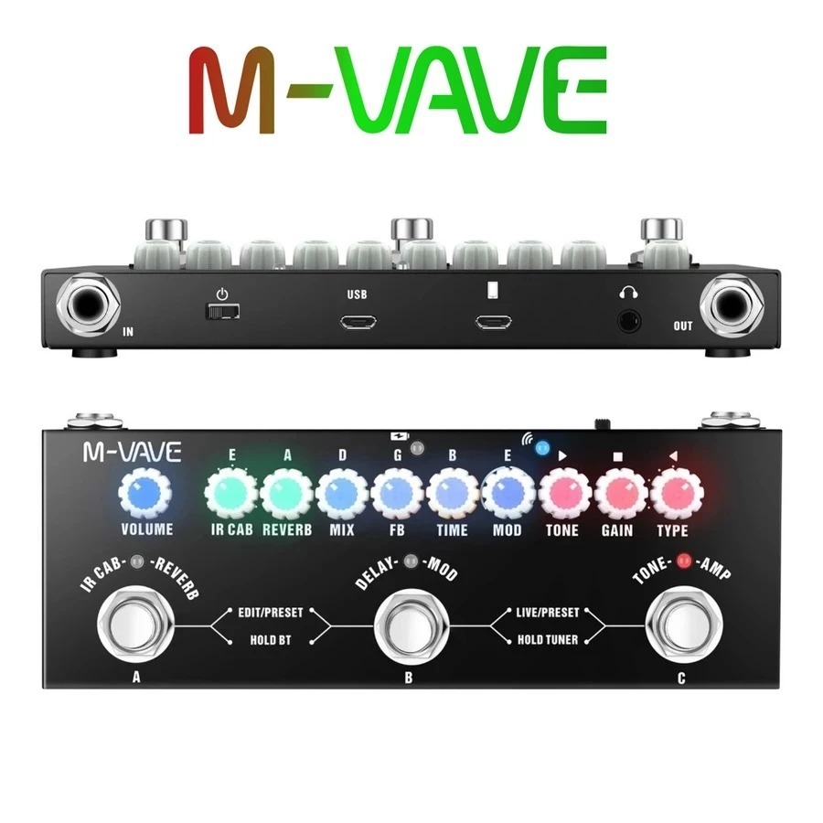 M-VAVE CUVAVE Cube Baby Soundcard Multi Effects Pedal Multi Efek Cuvave Muslady Reverb Guitar Rechar
