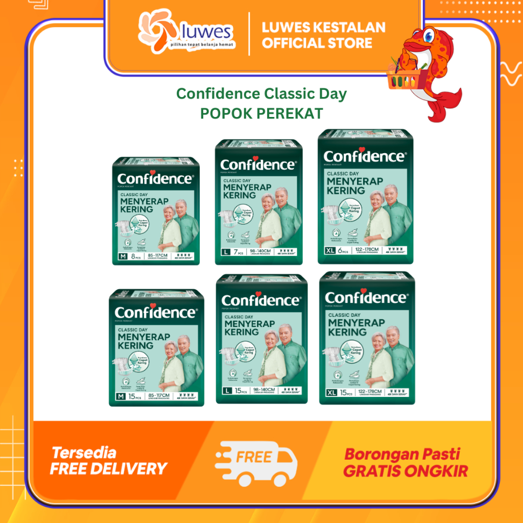 [PROMO] Confidence Classic Day Popok Perekat Dewasa | Popok Dewasa Perekat | Popok Confidence Pereka