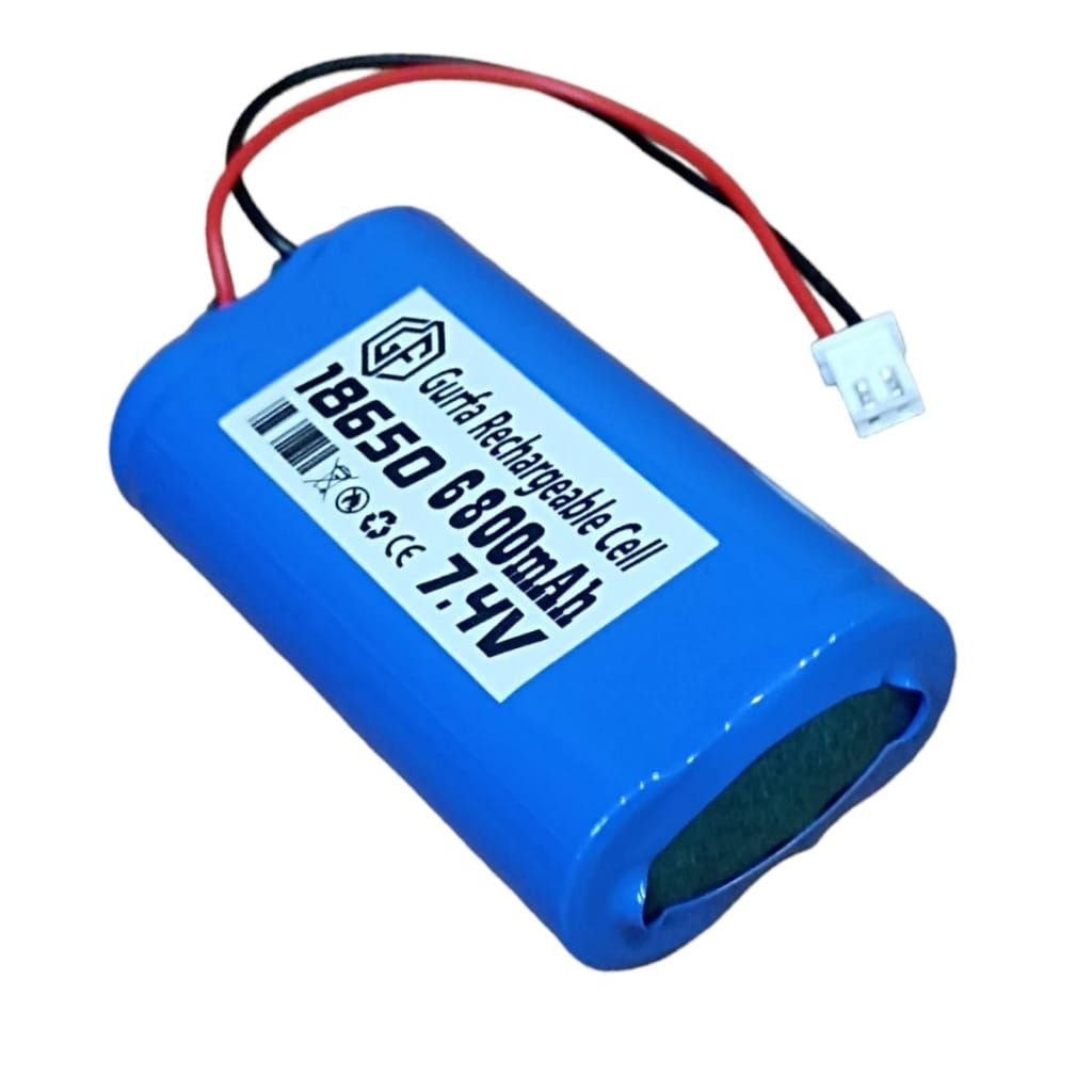 Li-ion Battery 2cell 18650 7.4Volt 6800mAH Soket XH2.54 2Pin Baterai Charger Mobil RC, Speaker Bluet