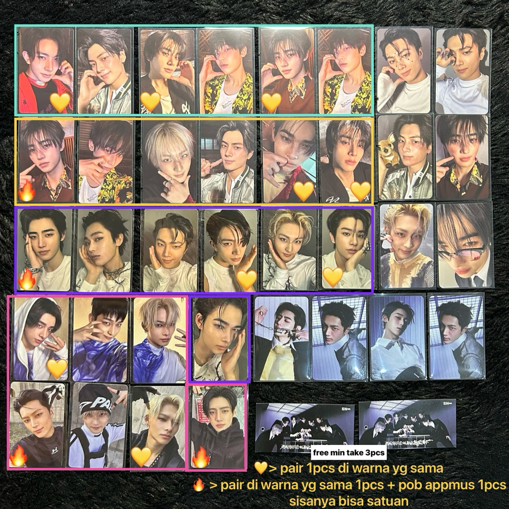 Ready Stock - Photocard Enhypen Desire Unleash POB Lucky Draw Pop Up Kakotalk Gift Ktown4u Withmuu M