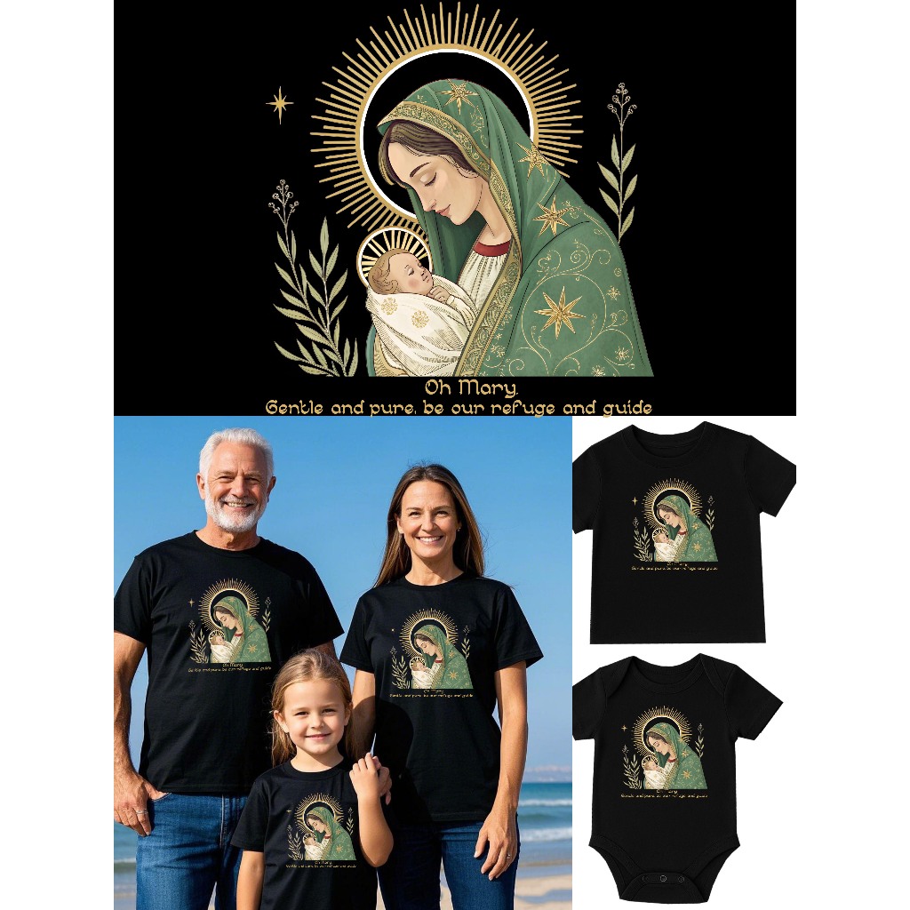 Kaos Rohani Kaos Bunda Maria Hail Mary T shirt Kaos Katolik