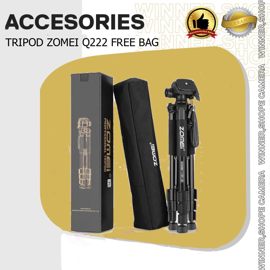 TRIPOD ZOMEI Q222 FREE Tas Tripod kamera Dslr Mirroless