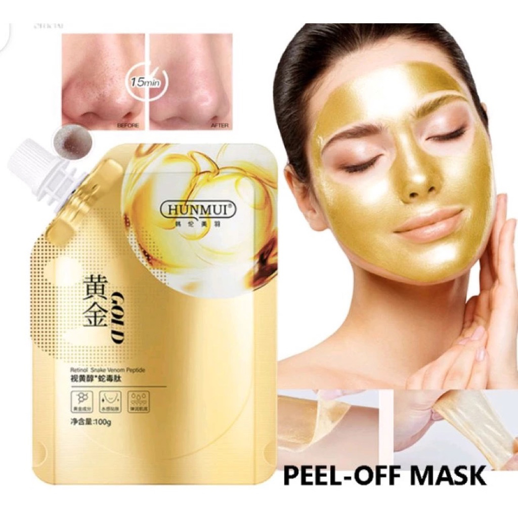 Hunmui Masker Retinol Gold Masker Peel off Mask Anti Aging Collagen Penghilang Flek Hitam Dan Memuti