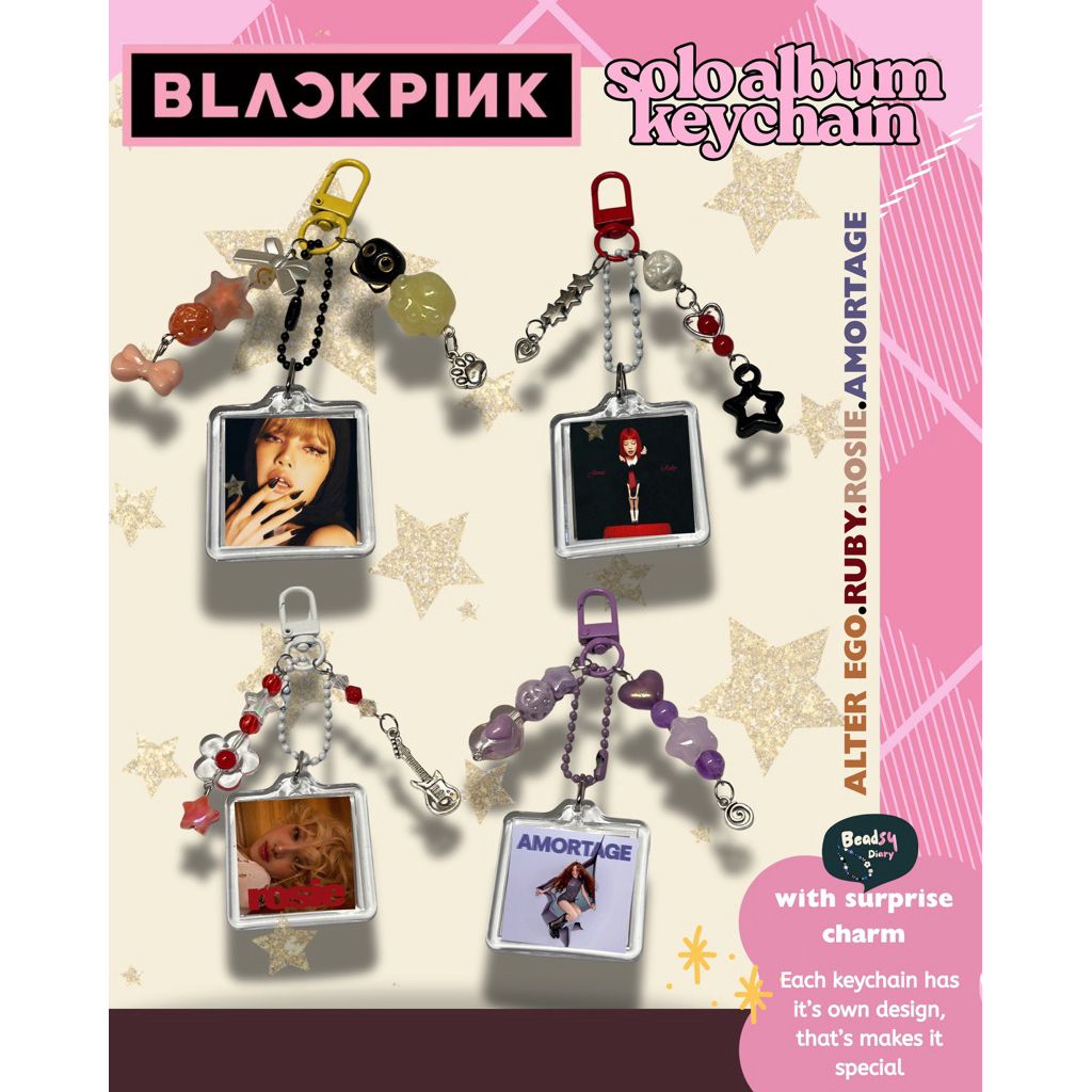 KEYCHAIN BLACKPINK Album edition | blackpink gantungan kunci | jisoo jennie rose lisa bag charm