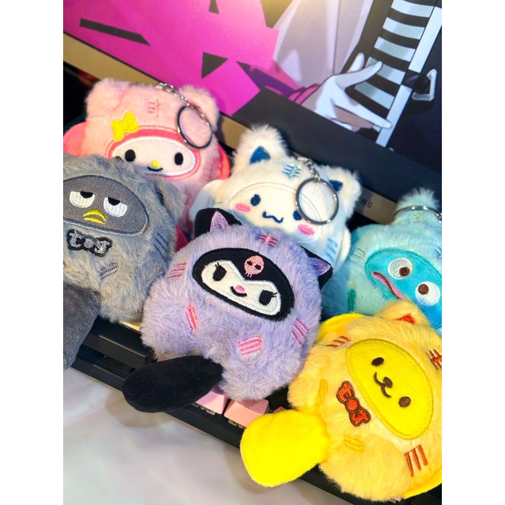 BAG CHARM GANCI PLUSH BONEKA SANRIO HONGYAGODON BADTZ MARU POMPOMPURIN KUROMI MY MELODY CINNAMOROLL