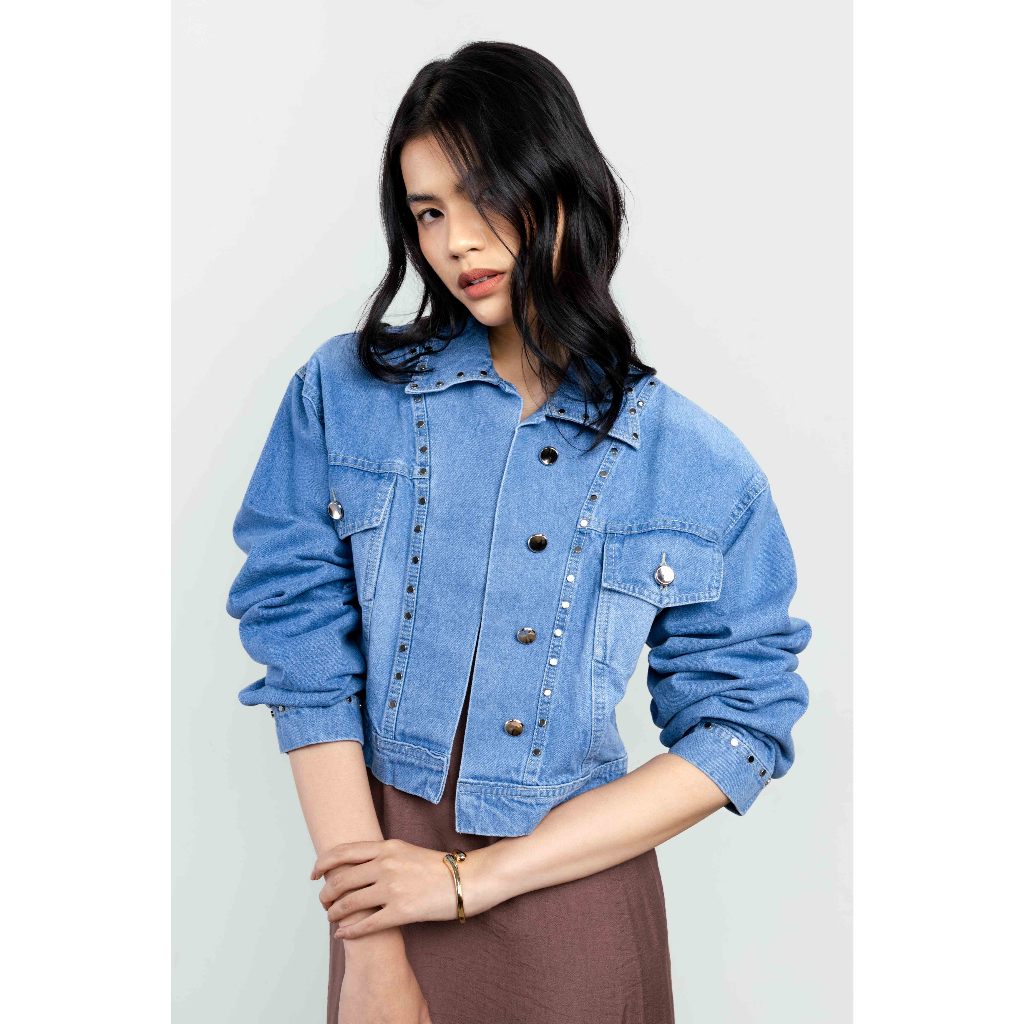 {CITY SOL} Gaudi Ltd. Jacket Lengan Panjang Casual Wanita Lavena Denim Jacket