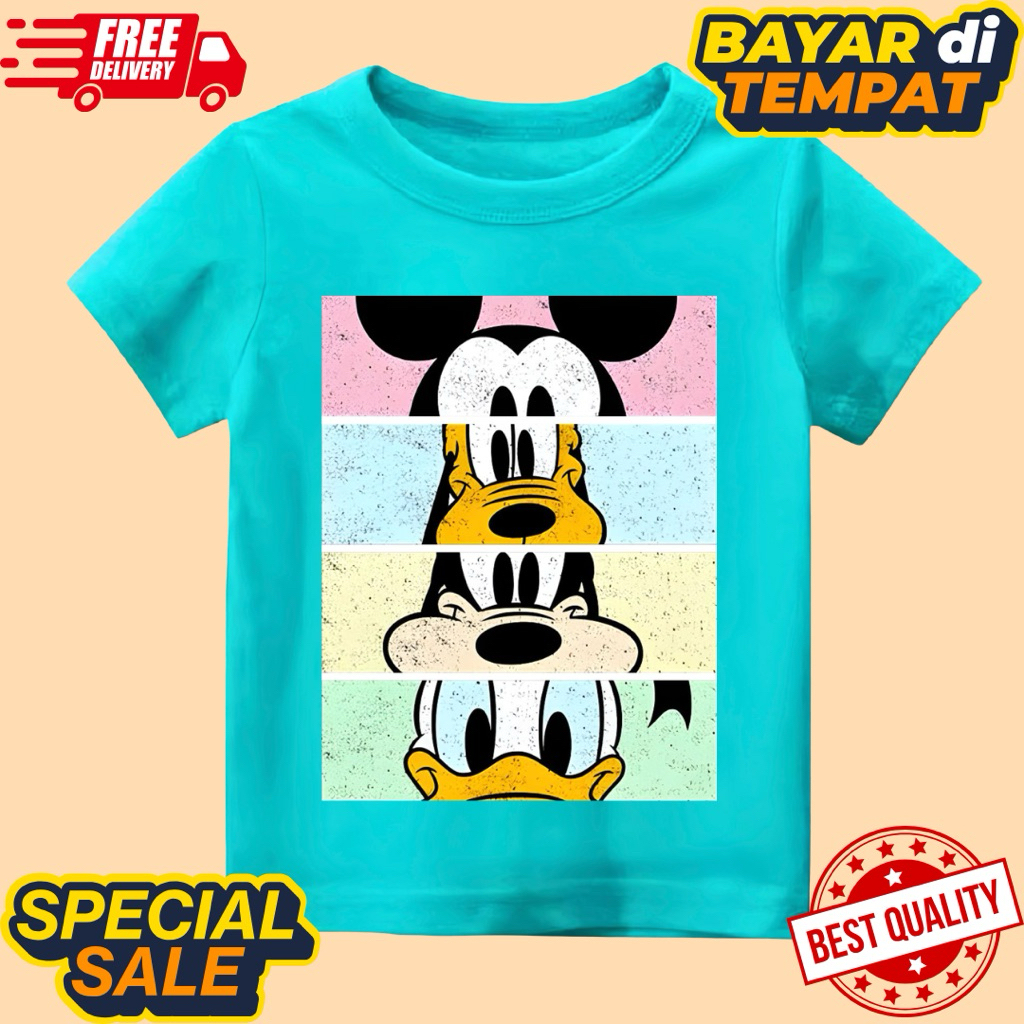 kaos atasan anak unisex lengan pendek motif amigos miki