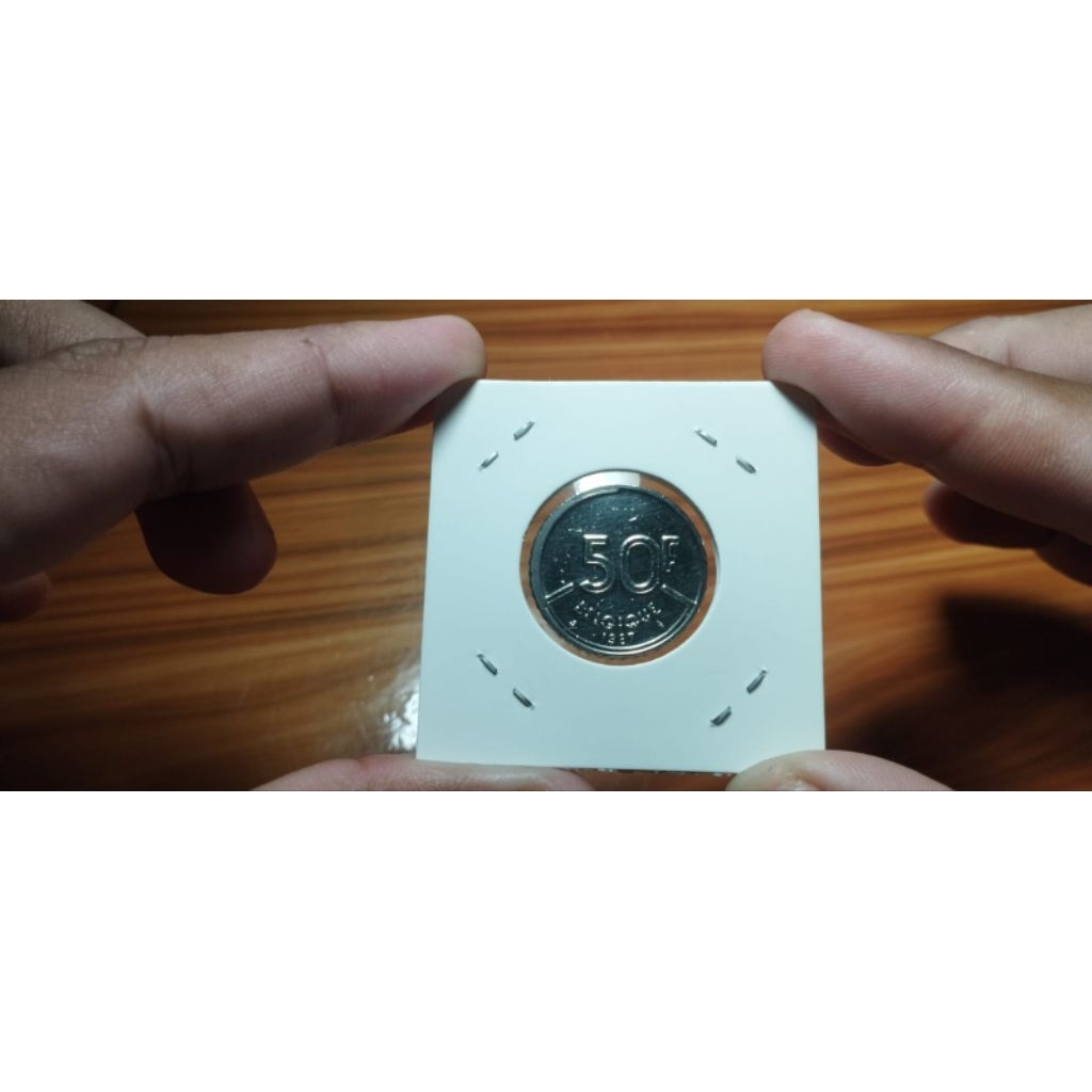 KOIN 50 FRANCS BAUDOUIN I USIA 38 TAHUN (FRENCH TEXT)