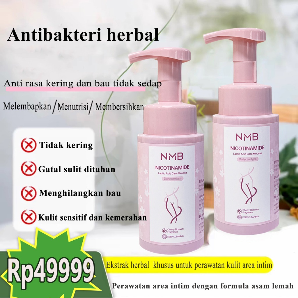 NMB Care Mousse, diformulasikan dengan niacinamide dan asam laktat, membersihkan dengan lembut