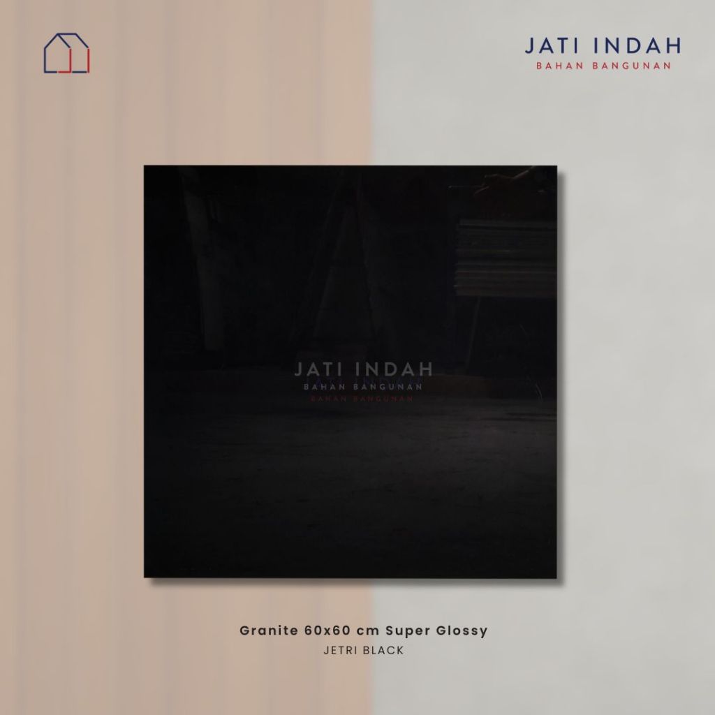 [1 dus 1,44 m2] Granite Hitam Polos 60x60 cm JETRI BLACK SUPER GLOSSY