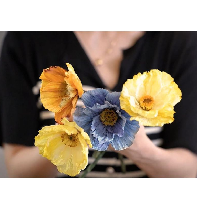 Poppy Flower Crepe Paper Online Class