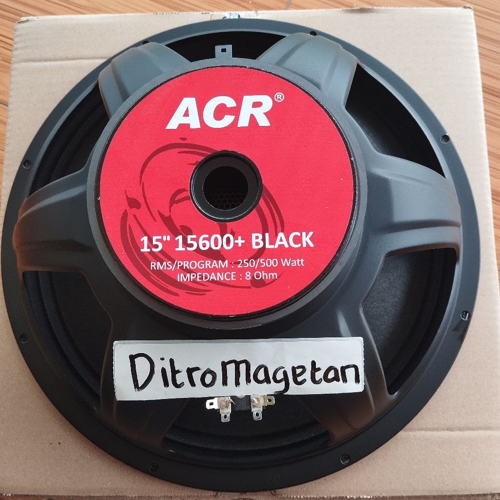 Speaker 15 inch ACR 15600+ black 500 watt woofer / speaker ACR 15600 BLACK SERIES 500 watt Woofer