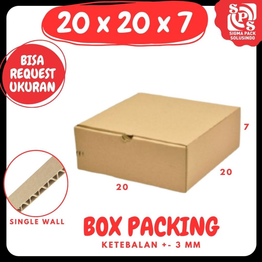 kardus 20x20x7 LD Kardus /box 20x20x7 Packing box hampers dus 20x20x7 Polos zigma shop