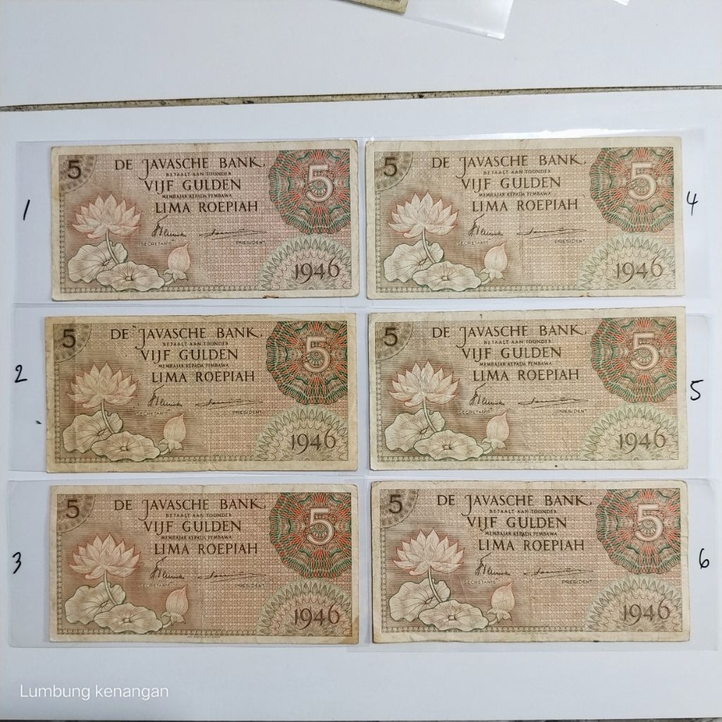 uang kuno seri Federal 5 Rupiah 1946
