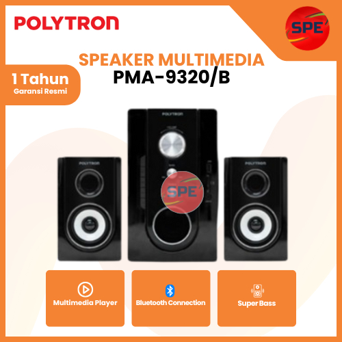 SPEAKER MULTIMEDIA POLYTRON PMA 9320 /B GARANSI RESMI (MEDAN)