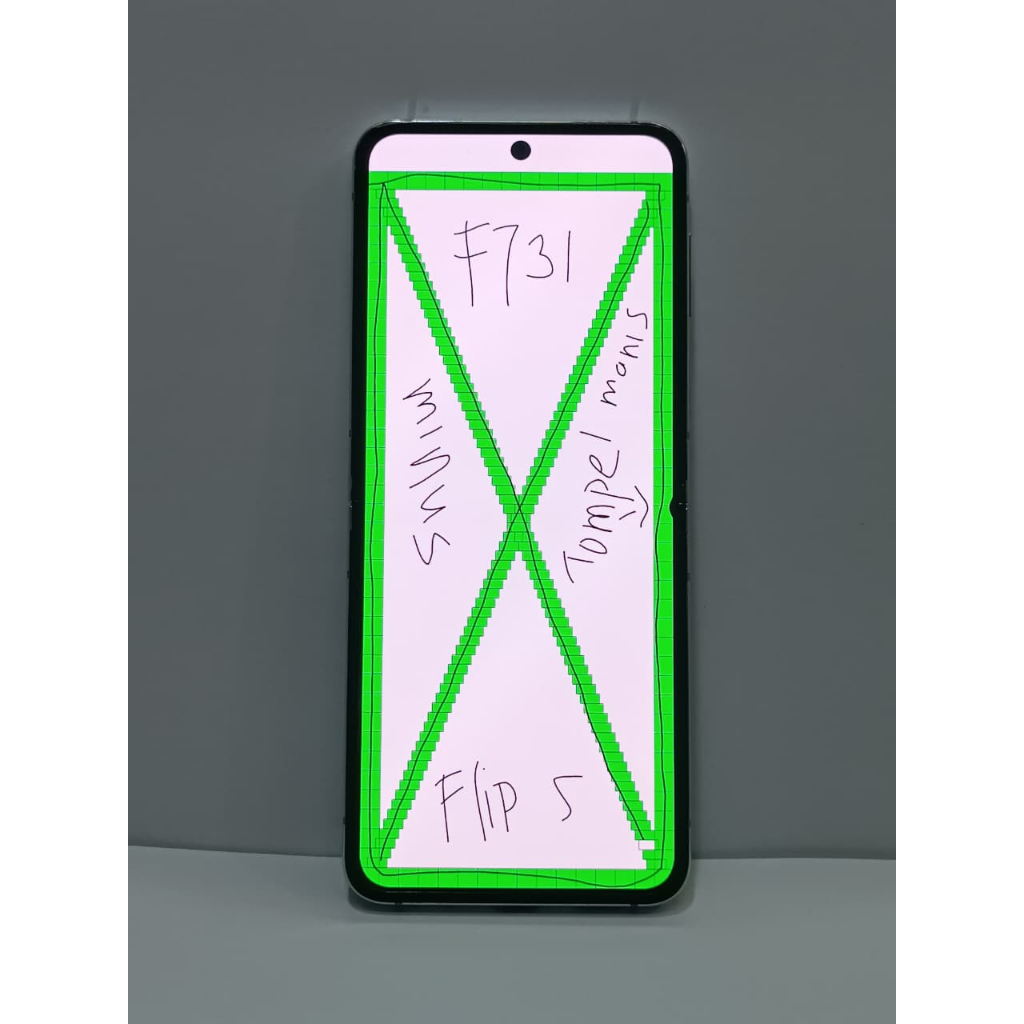 LCD SAMSUNG GALAXY Z FLIP 5 - F731 ORIGINAL COPOTAN MINUS TOMPEL KANAN