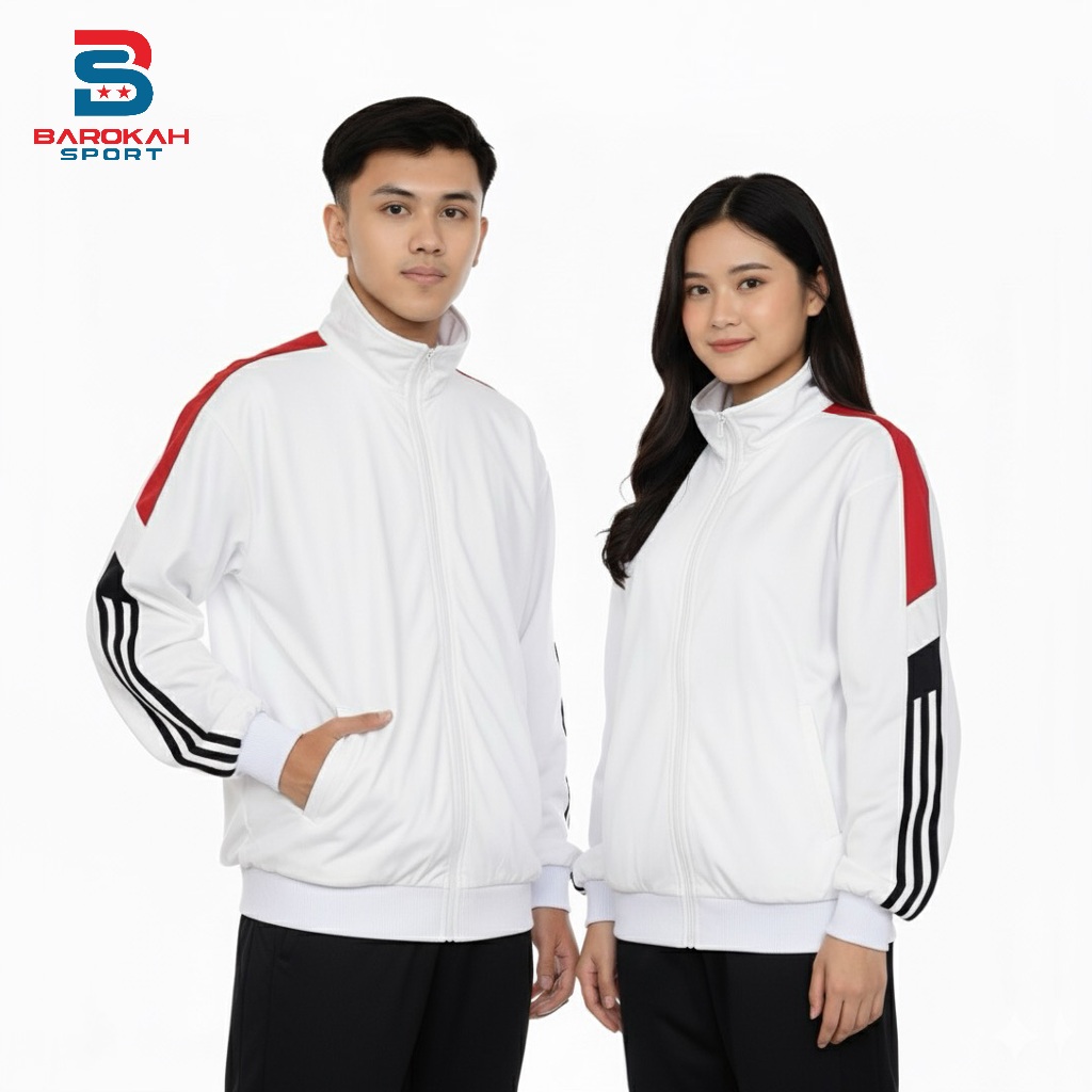 HM Barokah - Jaket Olahraga Laki Laki Perempuan Jaket Training Unisex Atasan Jaket olahraga tracktop